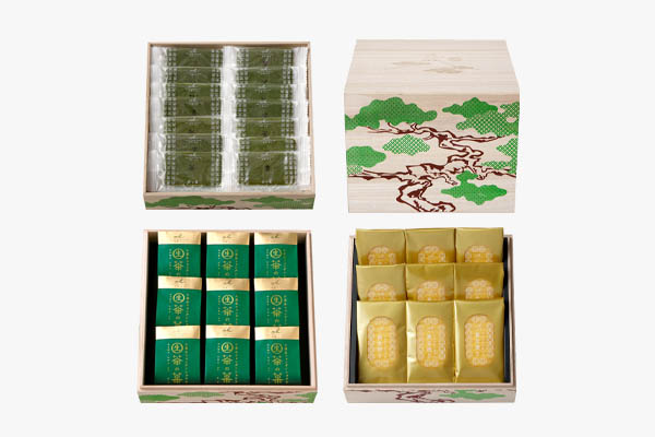桐箱三段（茶の菓・生茶の菓・黄金焼き）