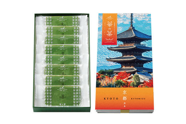 八坂の塔スリーブ付き　お濃茶ラングドシャ「茶の菓」8枚入