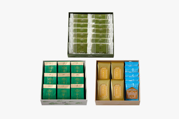 京遊記三段（茶の菓・生茶の菓・寿ぎ箱）